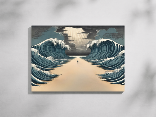 Moses Parting the Sea Canvas Painting